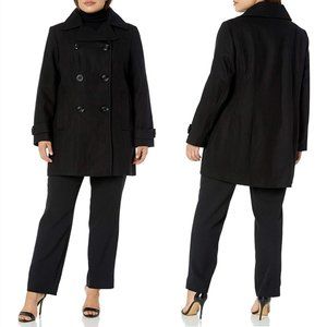 Anne Klein Double Breasted Wool Peacoat 1X